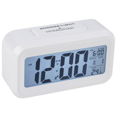 Радиочасы, часы электронные часы электронные HOMESTAR HS-0110 LED с будильником белый