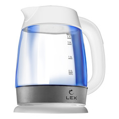 Чайники чайник LEX LX30011-2 2200Вт 1,7л стекло белый