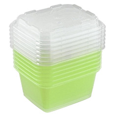 Контейнеры для СВЧ и холодильника в наборах набор контейнеров БЕРОССИ Zip mini для заморозки 6 шт 0,35л киви пластик Berossi