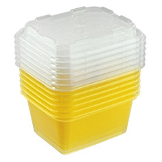 Контейнеры для СВЧ и холодильника в наборах набор контейнеров БЕРОССИ Zip mini для заморозки 6 шт 0,35л лимон пластик Berossi