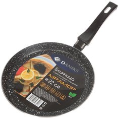 Блинница алюминий, 22 см, антипригарное покрытие, Daniks, Олимп, JD-PM-22