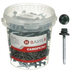 Саморез кровельный, диаметр 4.8х50 мм, 150 шт, зеленый, банка, Bartex