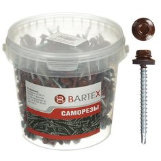 Саморез кровельный, диаметр 4.8х70 мм, 100 шт, шоколадно-коричневый, банка, Bartex