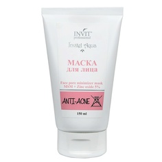 Маска для лица Face pore minimizer mask MSM + Zinc oxide 5% 150 МЛ Invit