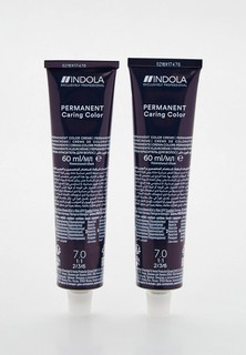 Краска для волос Indola NATURAL & ESSENTIALS для окрашивания INDOLA 7.0 средний русый натуральный, 60 мл x 2 шт.