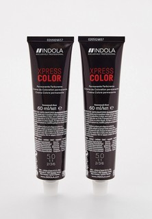 Краска для волос Indola XPRESS COLOR для окрашивания INDOLA 5.0 светлый коричневый натуральный, 60 мл x 2 шт.