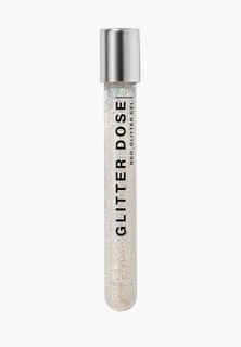 Тени для век Influence Beauty глиттер GLITTER DOSE на гелевой основе, эффектный трендовый макияж лица, ушей, шеи и тела, тон 01 белый, 6,5 мл