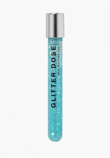 Тени для век Influence Beauty глиттер GLITTER DOSE на гелевой основе, эффектный трендовый макияж лица, ушей, шеи и тела, тон 05 лазурно-голубой, 6,5 мг