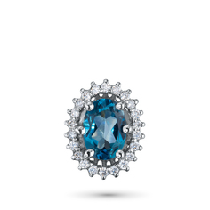 Подвеска из белого золота с бриллиантами и топазом э0943пд04220417 ЭПЛ Даймонд