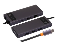 Хаб USB Baseus Metal Gleam Series 7-in-1 Multifunctional Type-C HUB Docking Station Gray WKWG040013