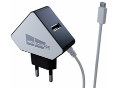 Зарядное устройство More Choice NC42m 2xUSB 1.5A + кабель MicroUSB White-Black 4627151193298