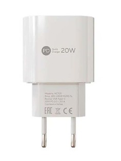 Зарядное устройство More Choice Smart NC70S 1xUSB 3.0A PD 20W White 4627151196244