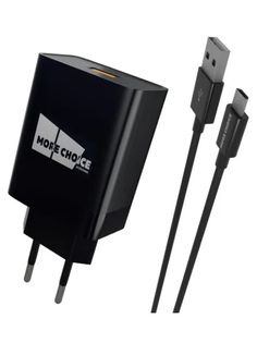 Зарядное устройство More Choice NC52QCm 1xUSB 3.0A QC3.0 + кабель MicroUSB Black 4627151195261
