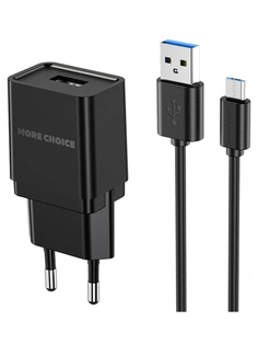Зарядное устройство More Choice NC33m 1USB 1A + кабель MicroUSB Black 4627151191621