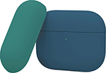 Чехол Moonfish MF-APC-026 (для Apple Airpods Pro c двумя крышками цвет косм.синий тем.зеленый)