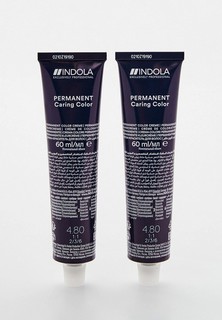 Краска для волос Indola RED & FASHION для окрашивания волос INDOLA 4.80 средний коричневый шоколадный натуральный 60 мл x 2 шт.