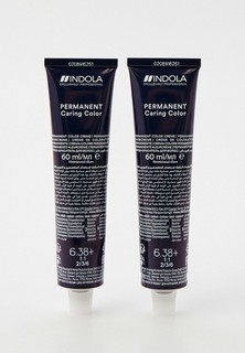 Краска для волос Indola NATURAL & ESSENTIALS AGELESS для окрашивания волос INDOLA 6.38+ темный русый золотистый шоколадный интенсивный, 60 мл x 2 шт.