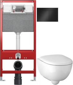 Комплект подвесной унитаз Geberit Renova Compact 500.803.00.1 + система инсталляции Tece 9300302 + 9240407
