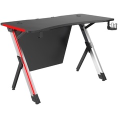 Компьютерный стол Cactus CS-GTX-AL-CARBON-RED, серебристо-чёрный