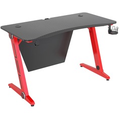 Компьютерный стол Cactus CS-GTZ-RDBK-CARBON, чёрно-красный