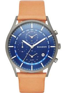 Швейцарские наручные мужские часы Skagen SKW6285. Коллекция Leather
