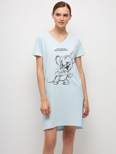 Ночная сорочка с принтом Tom & Jerry (голубой, S) Sela