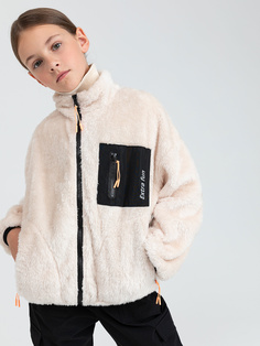 Толстовка из искусственного меха для девочек (бежевый, 146) Sela