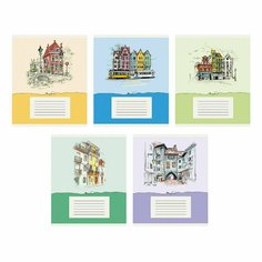 Тетрадь Listoff Городские Зарисовки, 24 листа, в линейку, А5, в ассортименте