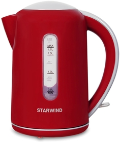 Чайник электрический Starwind SKG1021 1.7л. 2200Вт, красный и серый