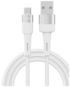 Кабель TFN microUSB Envy 1.2m нейлон wht