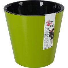 Горшок для цветов пластик, 1.6 л, 16х14.5 см, спелая олива, InGreen, Фиджи, 1553СЛ