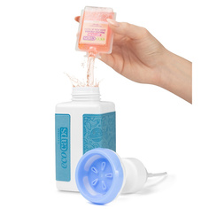 Детский дозатор голубой + жидкое детское ЭКО мыло с ароматом малины в капсулах 50 МЛ Ecocaps