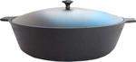Сковорода Камская посуда у6061 чугунная 260х60 с двумя ушками с алюминиевой крышкой