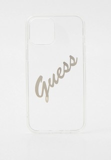 Чехол для iPhone Guess 12 Pro Max (6.7), PC/TPU Script Logo Transp/Gold