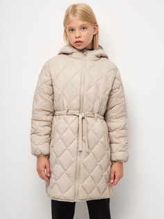 Стеганое пальто для девочек (бежевый, 128) Sela