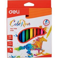 Фломастеры смываемые &quot;ColoRun&quot;, 12 цветов Deli