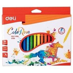 Фломастеры смываемые &quot;ColoRun&quot;, 18 цветов Deli