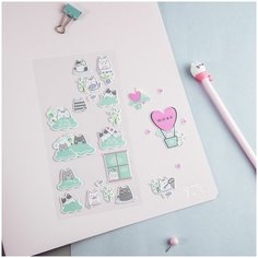 Наклейки объемные Meshu Say Meow, 10 х 24 см, 24 наклейки