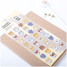 Наклейки объемные Meshu Funny cat, 10 х 24 см, 32 наклейки,
