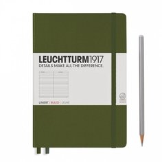 Блокнот Medium, 125 листов, в линейку, хаки Leuchtturm 1917