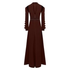 Платье-макси с глубоким вырезом и декоративной отделкой Chloé Chloe