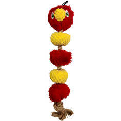 Игрушка для собак CHOMPER Long Попугай с мячиками и пищалкой 30 см