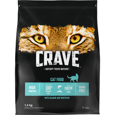 Корм для кошек CRAVE Лосось и белая рыба 1,4 кг