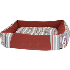 Лежак для животных Foxie Geometry Stripes 70х60х23 см красно-коричневый