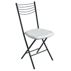 Стулья для кухни стул складной СИГМА 535х405х850 мм светло-серый/черный иск.кожа/металл