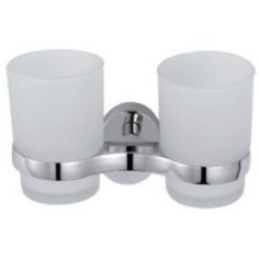 Стакан для зубных щеток, двойной, стекло/металл, хром, Frap, F1608
