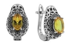 Серебряные серьги Марказит