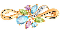 Золотые броши Diamant