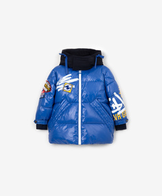Куртка зимняя с влагонепроницаемой молнией синяя Gulliver