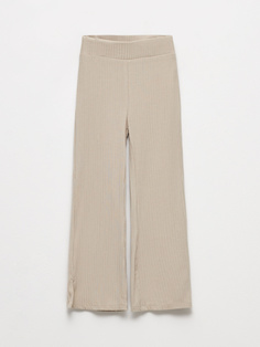 Брюки клеш с разрезами для девочек (бежевый, 104) Sela